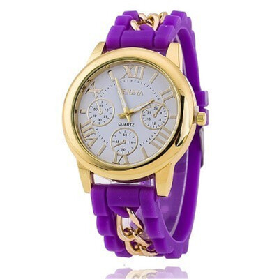 

GENEV Geneva Silicone Romanface fake three-eye mens chain watch