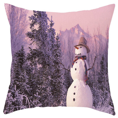 

Siaonvr Merry Christmas Short Plush Pillowcase Sofa Pad Set Home Decoration 18x18 Inch