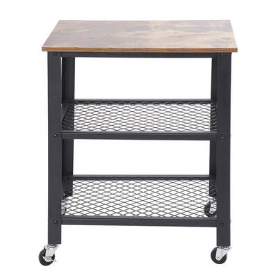 

Greensen Multifuction Serving Cart 3-Tier Kitchen Rolling Cart Storage Shelf Vintage Style
