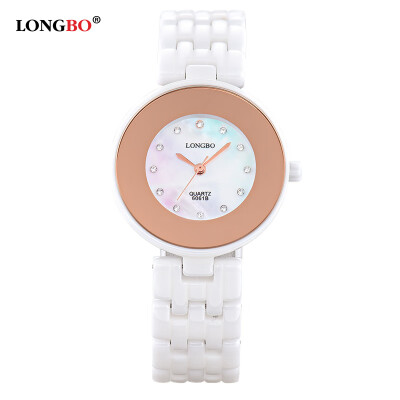 

Genuine Korean fashion waterproof quartz ceramic watch mother shellfish rhinestone female watch 6061