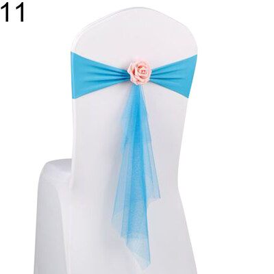 

1050Pcs Faux Rose Flower Organza Chair Sash for Wedding Events Party Decor