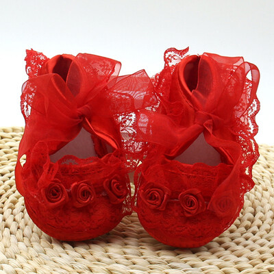 

1 Pair Toddler First Walkers Solid Baby Shoes Newborn Girls Lace Cloth Soft Sole Princess Shoes Prewalker Newest