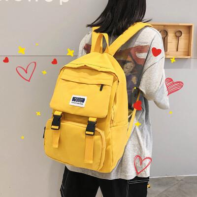 

Ins wind girl shoulder bag female 2019 new fashion trend student bag Korean version of large capacity canvas backpack