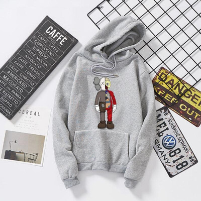 

Ins Hot Tee Hooded Couple Sweatshirt O-Neck Print Full Sleeve Standard Thickness Polyester Loose Couple Top
