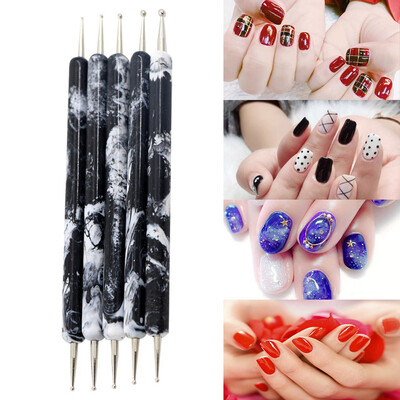 

〖Follure〗Nail Set Pen 5Pcs Spiral Silicone Pen Point Drill Pen Double Head Nail Pen