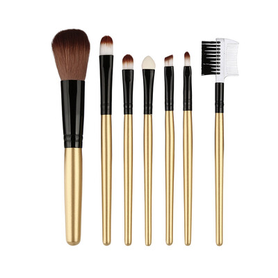 

Gobestart 7 Pcs Wood Makeup Brush EyeShadow Brush Cosmetics Blending Brush Tool
