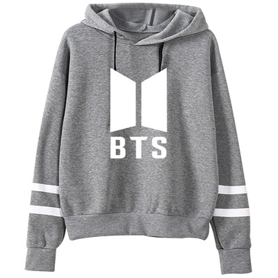 

New Fashion Fashion Printed Bts Striped Hoodies Casual Loose Unisex Long Sleeve Hooded Pullover Sweatshirts for Army Fans