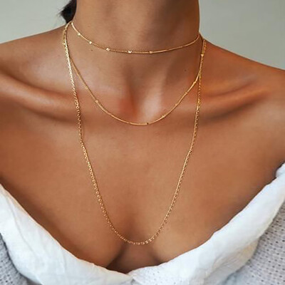 

MAA-OE Boho Moon Star Shape Green Beads Multi layer Necklaces 2019 For Women Silver Necklaces & Pendants Vintage Jewelry