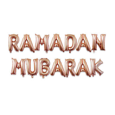 

EID Mubarak Rose Gold Letter Balloon Gold Foil Balloons for Muslim Islamic Party Decorations Ramadan Party Decoration Supplies