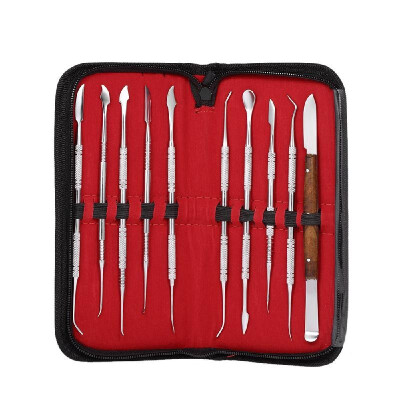 

10PCS Wax Carving Tool Set Stainless Steel Dental Tools Versatile Kit Dental Lab Equipment With PU Holder Case