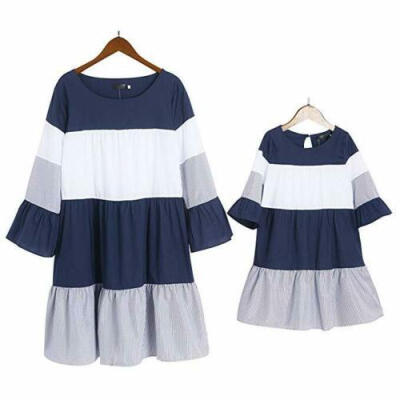 

Mother Daughter Dress Matching Women Girls Casual Family T-Shirt Dress Clothes