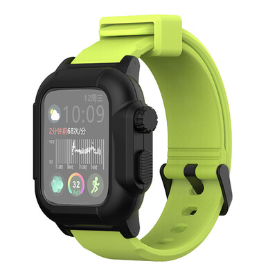 

〖Follure〗Waterproof Silicone Strap Watch bandBelt watch case for Apple Watch4 44mm