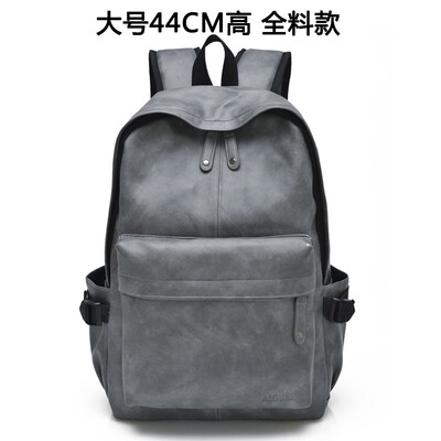 

Mens Backpack Shoulder Bag Cortex Fashion PU Leather Students Backpack Leisure Travel Bag Korean Edition