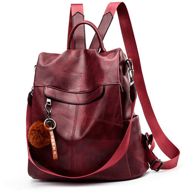

Summer Travel Large-Capacity Backpack Pu Leather Simple Wild Bag