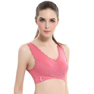 

Comfortable Solid Color New Cross Side Buckle Without Rims Gathered Sports Underwear Sleep Bra