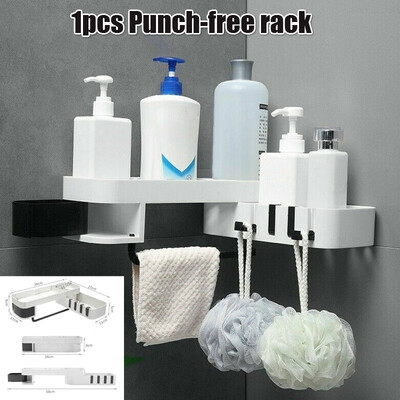 

Corner Storage Rack Holder Shelf Bathroom Toilet Bath Seamless Rotating Tripod