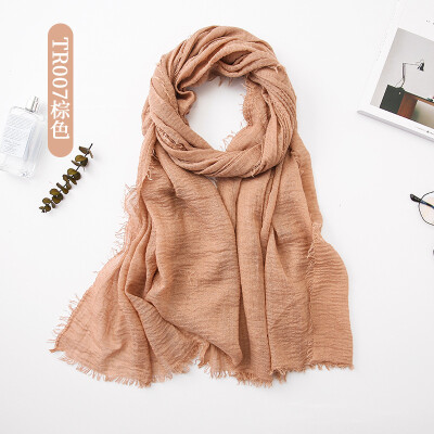 

Spring&Autumn cotton&linen scarves Sen small clear female Japanese scarf female literary long shawl dual-use scarves