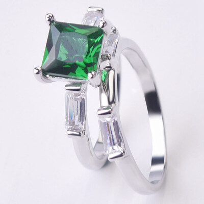 

100 Natural Emerald 925 Sterling Silver Rings For Women Gemstone Fine Jewelry Wedding Engagement Ring