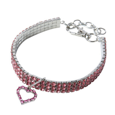 

Bling Rhinestone Dog Collar Crystal Necklace Puppy Chihuahua Pet Dog Collars For Small Medium Dogs Mascotas Accessories  M L
