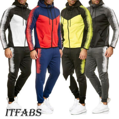 

Mens Tracksuit Jogging Hoodie Coat Jacket Trousers Pants Sports Sweat Suit Set