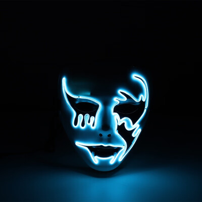 

Flashing Bloody Grimace Mask Horror Mask For Halloween Party Club Bar Haunted Masquerade Props LED Mask Decorative Mask