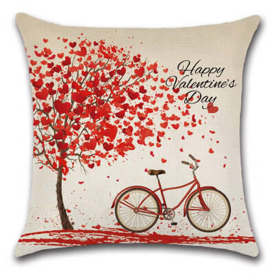 

Autumn Fall Big Tree Pillow Cover Maple Leaf Bicycle Throw Cushion Covers Square Pillow Covers For Sofa Bed Car