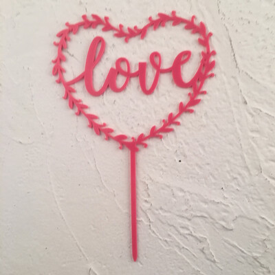 

FUNNYBUNNY Valentines Day Acrylic Inserts Love Pentagram Love Happy Birthday Cake Insert Christmas Decorations for Home