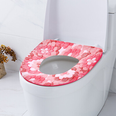 

Siaonvr Bathroom Warmer Toilet Seat Bowl Soft Zipper Flower Washable Lid Top Cover Pad