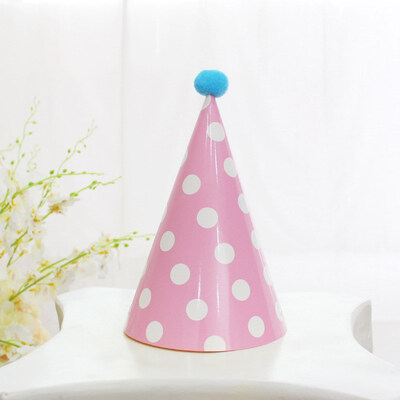 

FUNNYBUNNY Kids Happy Birthday Paper Party Cone Hats with Pom Poms 12ct Happy Birthday Crown Baby One Year Birthday