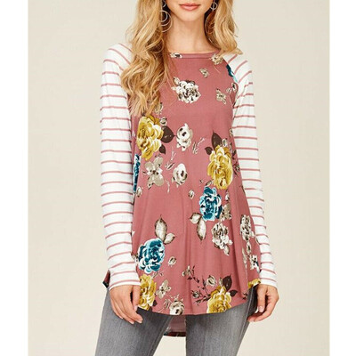 

Women Maternity Breastfeeding Tops Long Sleeve Nursing T-shirt Floral Blouse