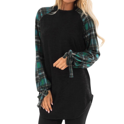 

Toponeto Women Casual Plaid Long Sleeve Pullover Blouse Shirts Sweatshirt GNL