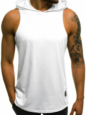 

Mens Muscle Hoodie Tank Top Bodybuilding Gym Workout Sleeveless Vest T Shirt