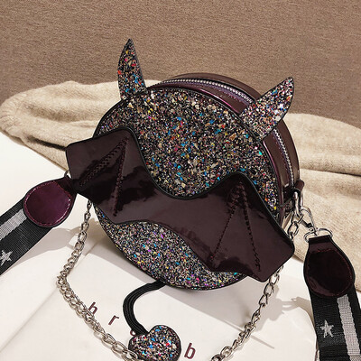 

Spring&summer new sequins net red bag female ins super fire 2019 new Korean version of the wild slung shoulder single small round bag