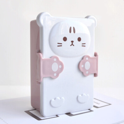 

Household OFD Portable Cute Cat Lunch Box Food Container Storage Jokes Bento Lunch Box Pink