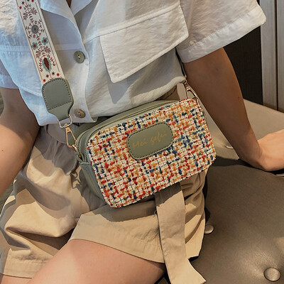 

High-end bag handbags new 2019 fashion woolen shoulder bag wild ins retro stone Messenger bag