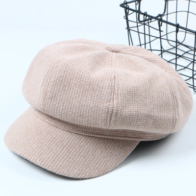 

Octagon Hat Women FallWinter Wool Korean version of the new painter Hat Red Beret Japanese retro casual Joker Hat