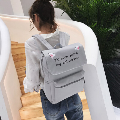 

Tailored Unisex Cat Ear Backpack Shoulder Crossbody Bag Travel Bag Student Bag