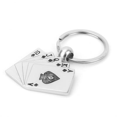 

Greensen Personality Keychain Royal Flush Poker Playing Card Lucky Key Ring Charm Gift