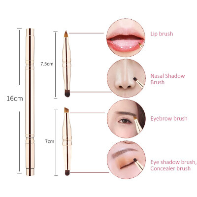 

Makeup Brush Four-head Retractable Adjustable Eyebrow Eyeshadow Lips Concealer Brush Portable Makeup Brush With Lid