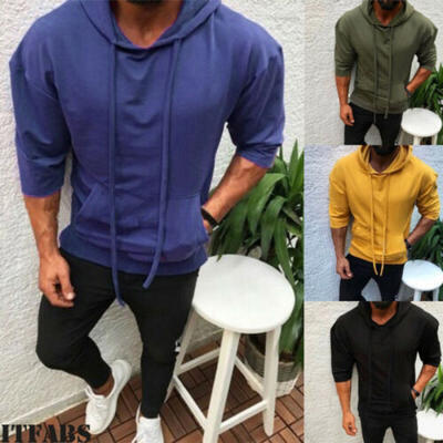 

Men Winter Casual Hoodie Warm Pullover Fleece Sweatshirts Hooded Coat Plain Tops