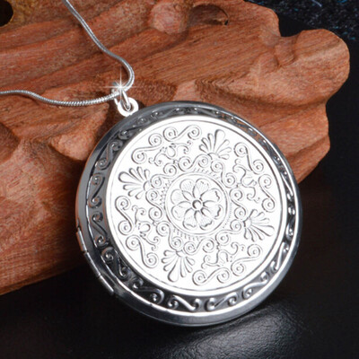 

Fashion Round Friend Photo Picture Frame Locket Pendant Chain Necklace Pendant