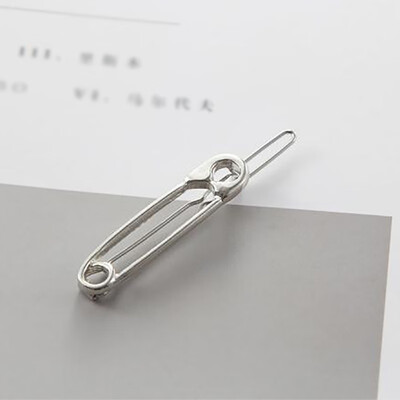 

1 PC WomenPaperclip Hair Clips Girls Metal Minimalist Personality Hairpin Pin Shape Girl Hair Accessories