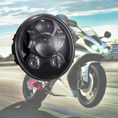 

New 575 Motorcycle 9-LED Headlight Projector DRL For Harley Waterproof 45W