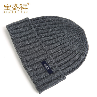 

Bao Shengxiang mens hat cotton wool hat autumn&winter fashion thick warm warm windproof earmuffs knit hat male B8501 gray