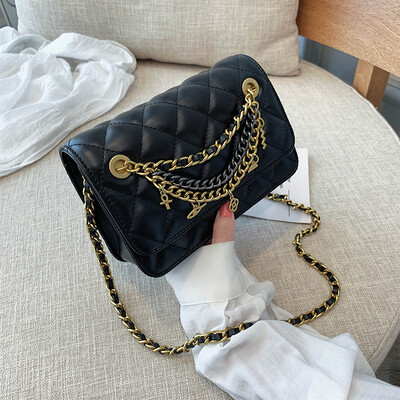 

Qiao Bani 2019 new Korean version of chic fashion solid color simple rhombic chain bag wild single shoulder diagonal handbag