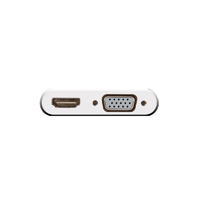 

Hugeke 2 in 1 Type-C Expansion Hub USB C to HDVGA Adapter 4K1080P Converter for MacHuaweiSamsung Silver
