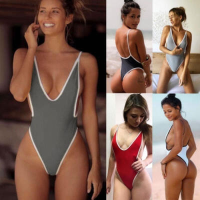 

Women Bikini Monokini Swimsuit One Piece Padded Backless Swimwear Beach Wearach Wear