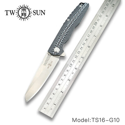 

TWOSUN TS20 D2 blade folding knife Pocket Knife tactical knife Survival knives hunt camping outdoor tool G10
