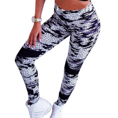 

Women Sexy Sport Legging Snakeskin Print High Waist Yoga Pant Fitness Stitching Tight Leggings