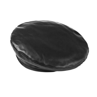 

Fashion Women PU Leather Beret Hats Casual Girls Solid Color Beanie Cap
